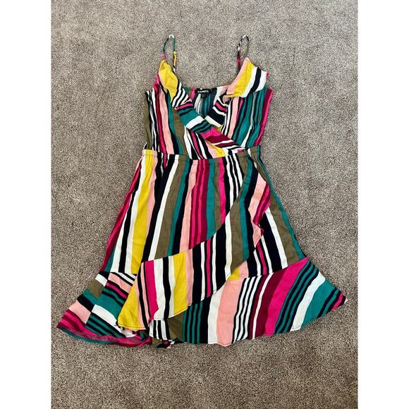 Express Stripe Wrap Dress size Small - Picture 1 of 7